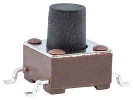 E-SWITCH TL3301FF160QG Tactile Switch, SPST-NO-DM, TL3301 Series, Top Actuated, Surface Mount, Round Button, 160 gf