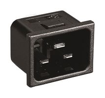 BULGIN LIMITED PX0598/10/63 IEC Power Connector, IEC C20 Inlet, 16 A, 250 VAC, Quick Connect, Panel Mount, Snap-In, PX Series