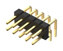 GCT BF060-06A-B-0400-0280-0305-L-D Pin Header, Board-to-Board, 2 mm, 2 Rows, 6 Contacts, Through Hole Right Angle, BF060 Series