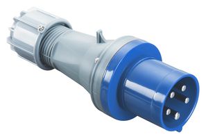 MULTICOMP PRO MP011065 Industrial Pin & Sleeve Connector, MP-CEE, Plug, 2P+E, Cable Mount, Blue, IP44, 63A, 230V