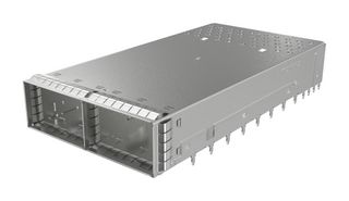 AMPHENOL COMMUNICATIONS SOLUTIONS UE62B2620021E1 Cage, QSFP, 1 x 2 (Ganged), Without Heat Sink, Without Light Pipe, Press-Fit