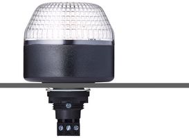 AUER SIGNAL 802626405 Beacon, Steady, Transparent, 24 V, IP65, 56 mm H, 65 mm Lens, IDL M22 Series