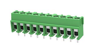 MULTICOMP PRO MP012007 Wire-To-Board Terminal Block, 5 mm, 10 Ways, 20 AWG, 12 AWG, 4 mm², Screw