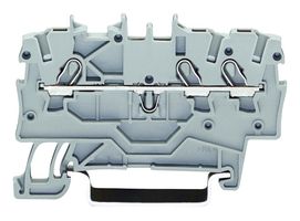 WAGO 2000-1301 DIN Rail Mount Terminal Block, 3 Ways, 24 AWG, 16 AWG, 1.5 mm², Clamp, 13.5 A