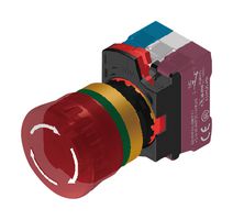 MULTICOMP PRO MP-AP2E-LTE02Q4R Emergency Stop Switch, LED 24V, Red, DPST-NC, Pushlock/Rotation Release, Quick Connect, 10 A, 120 V