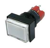 MULTICOMP PRO MP-D16LMT1-1CW Industrial Pushbutton Switch, Incandescent 28V, MP Pushbutton Switches Rectangular, 16 mm