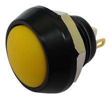 MULTICOMP PRO MP-PB7-01PB4EBRYM Vandal Resistant Switch, 3.5 N, 0.472 ", SPST-NO-DM, Off-(On), Round Domed, Yellow