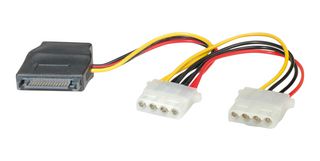 ROLINE 11.03.1040 Computer Cable, Molex 4 Position Receptacle, SATA 15 Position Plug, 7.9 ", 200 m, Multi-coloured