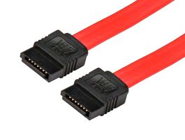 L-COM CASATA-1M Computer Cable, SATA 7 Position Receptacle, SATA 7 Position Receptacle, 3.3 ft, 1 m, Red