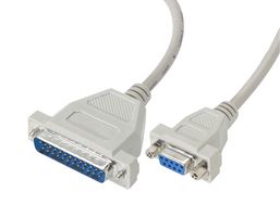 L-COM CMZ10-IBM Computer Cable, D Subminiature Plug, 25 Way, D Subminiature Socket, 9 Way, 10 ft, 3.05 m
