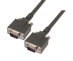 L-COM CPMS9MM-25 Computer Cable, D Subminiature Plug, 9 Way, D Subminiature Plug, 9 Way, 25 ft, 7.6 m
