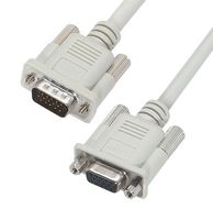 L-COM CS2H15MF-2.5 Computer Cable, HD-15 Plug, HD-15 Receptacle, 2.5 ft, 762 mm, Light Grey, CS2H15MF Series