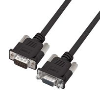 L-COM CS2HB15MF-5 Computer Cable, HD-15 Plug, HD-15 Receptacle, 5 ft, 1.5 m, Black, CS2HB15MF Series