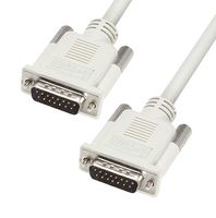L-COM CS2N15MM-2.5 Computer Cable, D Subminiature Plug, 15 Way, D Subminiature Plug, 15 Way, 2.5 ft, 762 mm