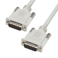 L-COM CS2N15MM-50 Computer Cable, D Subminiature Plug, 15 Way, D Subminiature Plug, 15 Way, 50 ft, 15.2 m