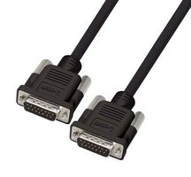 L-COM CS2NB15MM-10 Computer Cable, D Subminiature Plug, 15 Way, D Subminiature Plug, 15 Way, 10 ft, 3.05 m, Black