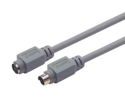 L-COM CSMD8MF-10 Computer Cable, Mini-DIN Plug, 8 Way, Mini-DIN Socket, 8 Way, 10 ft, 3.05 m, Grey, CSMD8MF Series