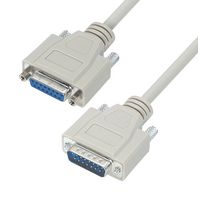 L-COM CSMN15MF-15 Computer Cable, D Subminiature Plug, 15 Way, D Subminiature Socket, 15 Way, 15 ft, 4.6 m