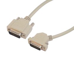 L-COM CSMN4515-1MM-1 Computer Cable, D Subminiature Plug, 15 Way, D Subminiature Plug, 15 Way, 45°, 1 ft, 304.8 mm