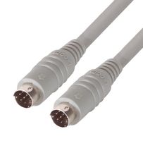 L-COM DK238MM-20 Computer Cable, Mini-DIN Plug, 8 Way, Mini-DIN Plug, 8 Way, 20 ft, 6.1 m, Grey, DK238MM Series