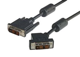 L-COM DVIDSLZ-45-5 Audio / Video Cable Assembly, DVI-D (Single Link) Plug, DVI-D (Single Link) Plug, 45°, 5 ft