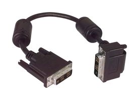 L-COM DVIDS-RA2-2M Audio / Video Cable Assembly, DVI-D (Single Link) Plug, 90°, DVI-D (Single Link) Plug, 6.6 ft