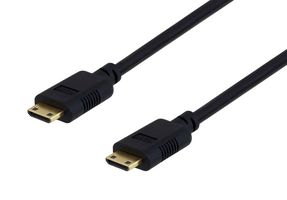 L-COM MHD-MHD-2M Audio / Video Cable Assembly, Mini HDMI Type C Plug, Mini HDMI Type C Plug, 6.6 ft, 2 m, Black