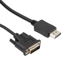 L-COM VPA00004-3M Audio / Video Cable Assembly, DisplayPort Plug, DVI-D (Dual Link) Plug, 9.8 ft, 3 m, Black