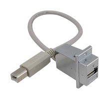 L-COM AL-ECF504-AB36 USB Cable, Type B Plug to Type A Receptacle, 914.4 mm, 36 ft, USB 2.0, Light Grey