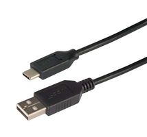 L-COM CAU2CA-2M USB Cable, Type A Plug to Type C Plug, 2 m, 6.6 ft, USB 2.0, Black
