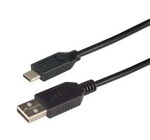 L-COM CAU2CA-5M USB Cable, Type A Plug to Type C Plug, 5 m, 16.4 ft, USB 2.0, Black