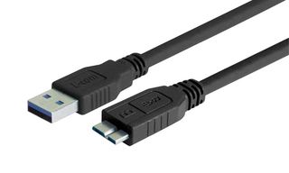 L-COM CAU3ZAMICB-3M USB Cable, Type A Plug to Micro Type B Plug, 3 m, 9.8 ft, USB 3.0, Black