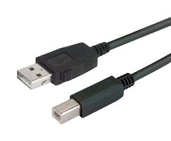 L-COM CAUALB-075M USB Cable, Type A Plug to Type B Plug, 750 mm, 29.5 ft, USB 2.0, Black