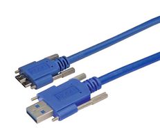 L-COM CAVISU3AMICB-2-5M USB Cable, Type A Plug to Micro Type B Plug, 5 m, 16.4 ft, USB 3.0, Blue
