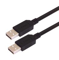 L-COM CSUZAA-5M USB Cable, Type A Plug to Type A Plug, 5 m, 16.4 ft, USB 2.0, Black
