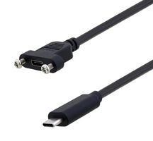 L-COM U3A00057-2M USB Cable, Type C Plug to Type C Receptacle, 2 m, 6.6 ft, USB 2.0, Black