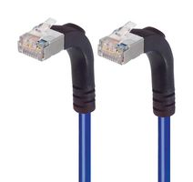L-COM TRD695SRA5BL-2 Ethernet Cable, Cat6, 90° RJ45 Plug to 90° RJ45 Plug, FTP (Foiled Twisted Pair), Blue, 609.6 mm