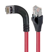 L-COM TRD695SRA6RD-2 Ethernet Cable, Cat6, 90° RJ45 Plug to RJ45 Plug, FTP (Foiled Twisted Pair), Red, 609.6 mm, 2 ft