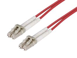 L-COM FODLC50-RD-01 Fibre Optic Cable, Multimode, 2 Fibres, 50µm/125µmDia, LC-LC Duplex, 1m