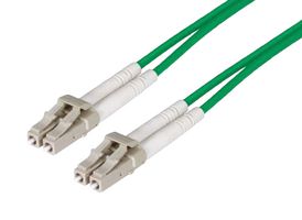 L-COM FODLC-GR-15 Fibre Optic Cable, Multimode, 2 Fibres, 62.5µm/125µmDia, LC-LC Duplex, 15m