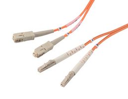 L-COM FODSC50-LC-01 Fibre Optic Cable, Multimode, 2 Fibres, 50µm/125µmDia, SC-LC Duplex, 1m