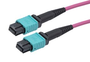 L-COM MPFF12OM4AP-10 Fibre Optic Cable, Multimode, 12 Fibres, 50µm/125µmDia, MPO-MPO Jack, 10m