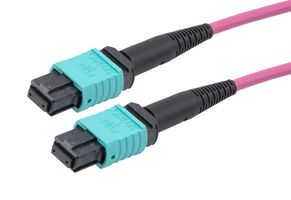 L-COM MPFF12OM4BP-5 Fibre Optic Cable, Multimode, 12 Fibres, 50µm/125µmDia, MPO-MPO Jack, 5m