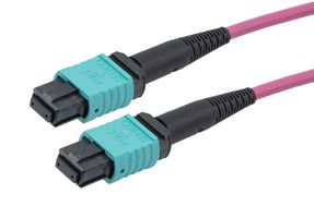L-COM MPFF12OM4BR-10 Fibre Optic Cable, Multimode, 12 Fibres, 50µm/125µmDia, MPO-MPO Jack, 10m