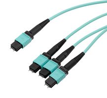 L-COM MPM24-MPM308OM3Z-10 Fibre Optic Cable, OM3 Multimode, 24Fibres, 50µm / 125µm, MPO Plug to 3x MPO Plug, 10m