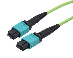 L-COM MPMF8OM5BP-1 Fibre Optic Cable, Multimode, 8 Fibres, 50µm/125µmDia, MPO Plug-MPO Jack, 1m
