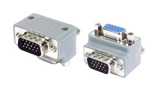 L-COM DG90H15MF3 D Sub Connector Adapter, High Density D Sub, Plug, 15 Ways, High Density D Sub, Receptacle