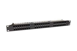 L-COM DCP110C6-48 Patch Panel, RJ45 Patch Panel, 48 Ports, Cat6, 1U