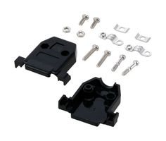 L-COM SDC15B D Sub Backshell, Black, DA, 180°, Plastic Body