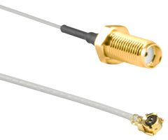 TE CONNECTIVITY - LINX CSI-SGFB-200-UFFR RF / Coaxial Cable Assembly, 0.7 ft, 200 mm, 1.13mm, U.FL Plug, SMA Bulkhead Jack, 50 ohm